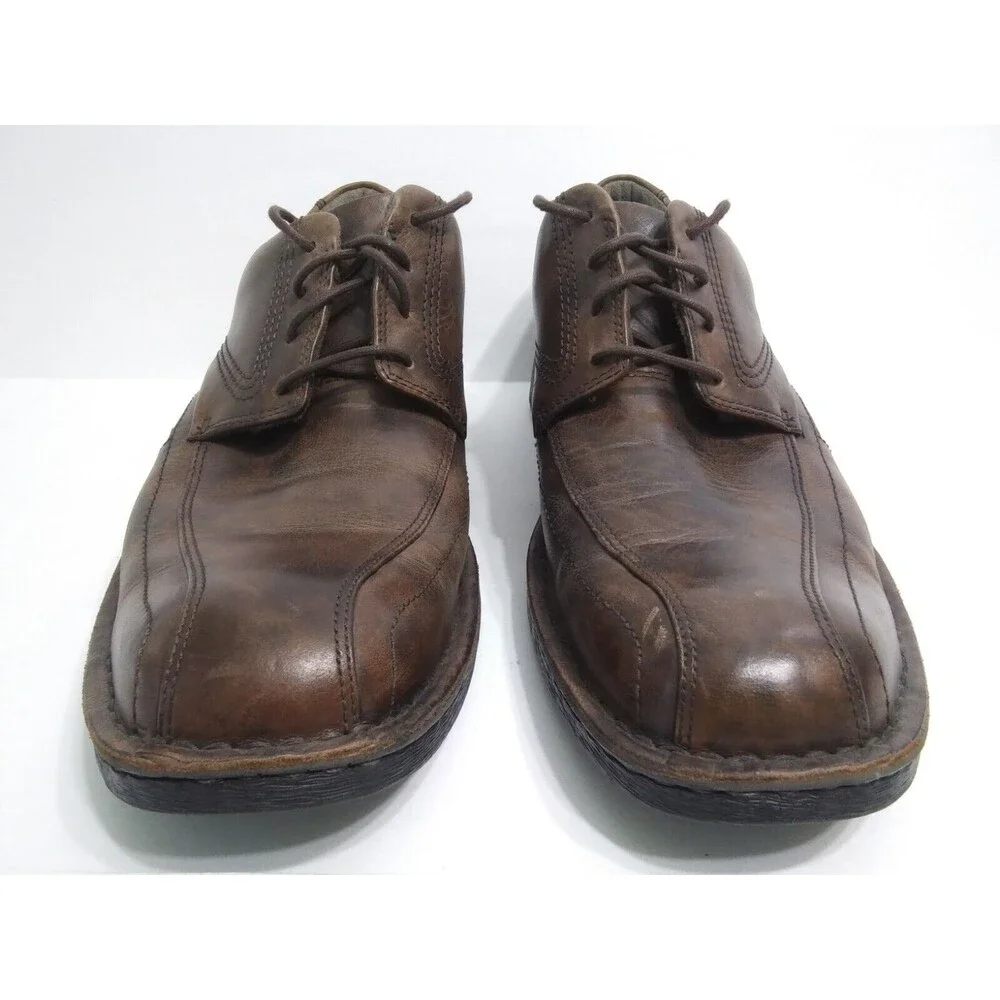 Clarks Men's Size 10.5 Booker Brown Antique Leather Distressed Oxfords Lace Up - Picture 6 of 11
